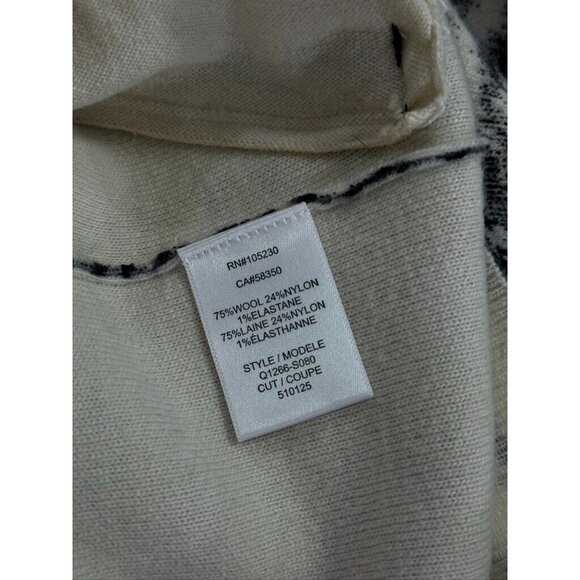 Equipment Femme Zebra Print Wool Zip Up Knit Cardigan Pockets Size XS Soft NWOT - Picture 12 of 14